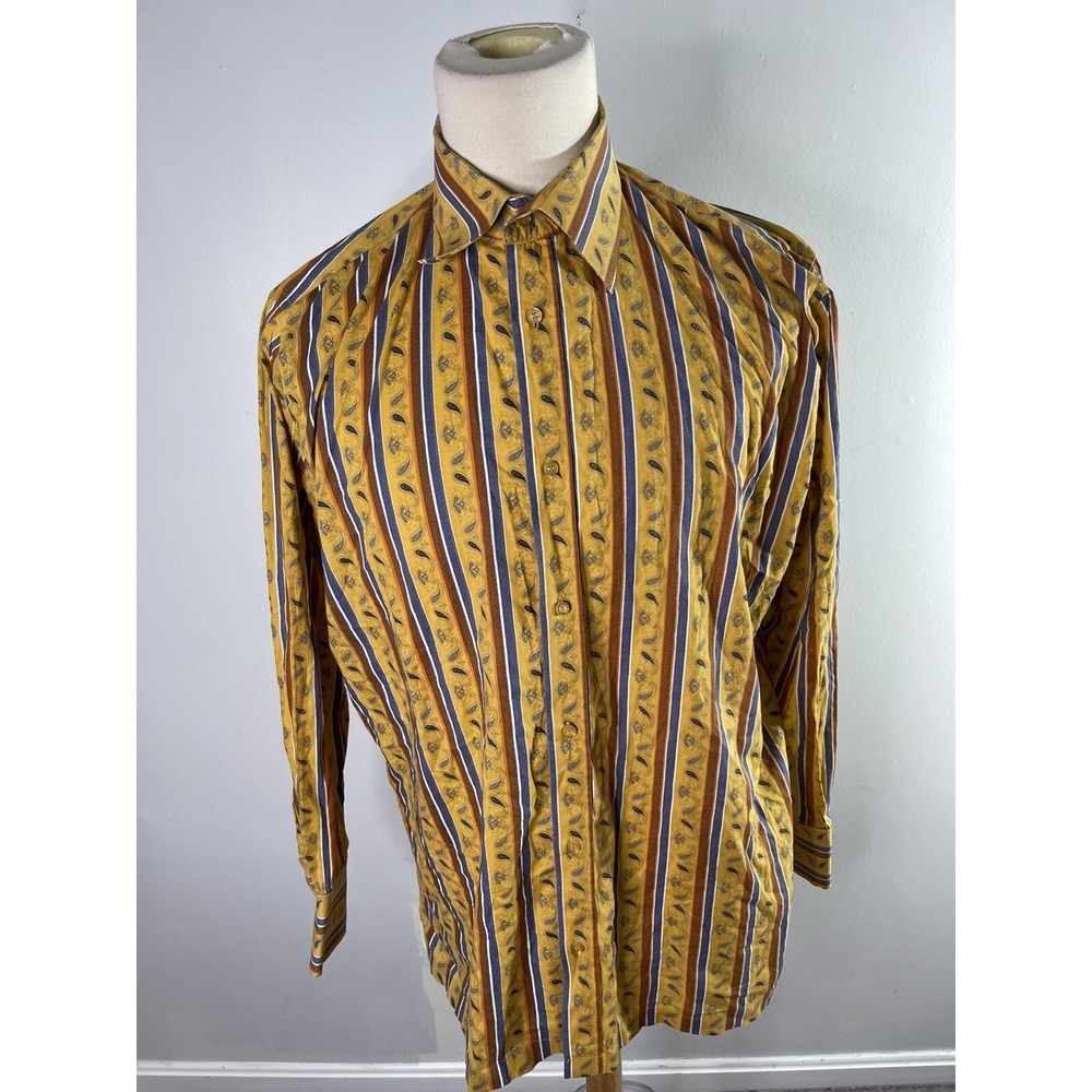 cigar Couture floral men shirt large long sleeve cotton spandex